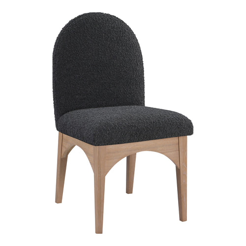 Waldorf Boucle Fabric Upholstered Dining Side Chair in Black