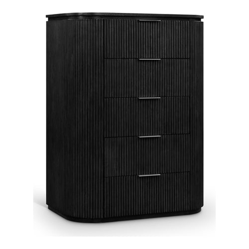 Astrid Solid Wood And Oak Veneer Chest in Black