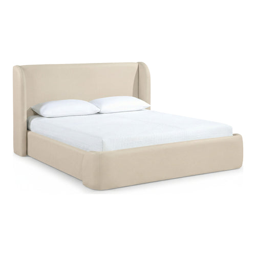 Warby Vegan Leather Upholstered King Bed in Beige
