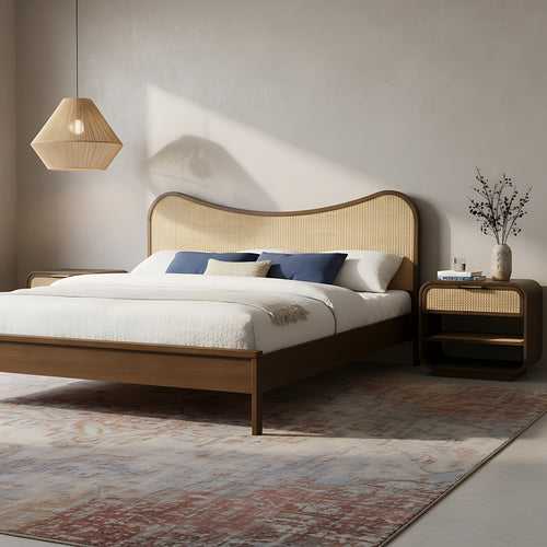 Windsor Solid Wood King Bed (3 Boxes) in Brown
