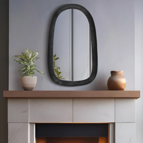 Auberge Aluminum Frame Mirror in Black