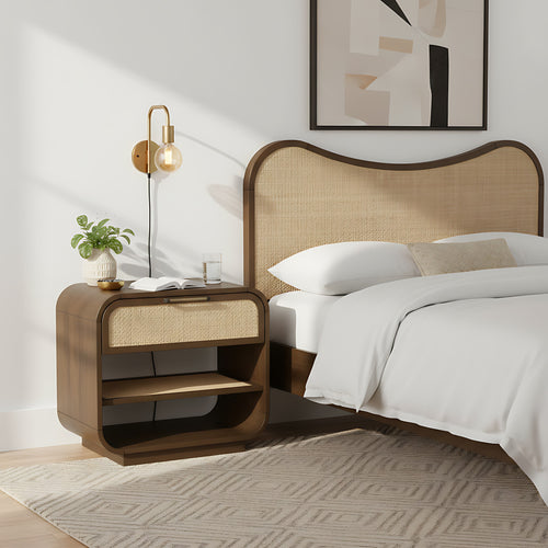 Windsor Solid Wood Nightstand in Brown