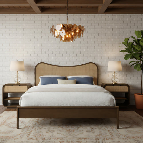 Windsor Solid Wood Queen Bed (3 Boxes) in Brown