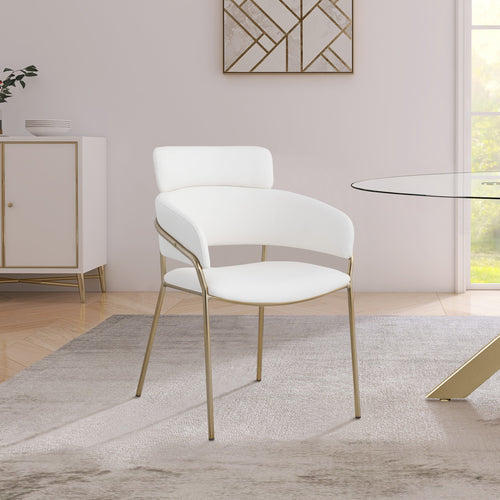 Yara Velvet Upholstered Dining Chair in Cream