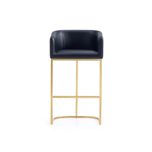 Louvre Metal Upholstered Barstool in Black