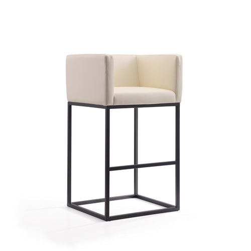 Embassy Metal Upholstered Barstool in Cream