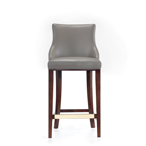 Shubert Wood Upholstered Barstool in Dark Taupe