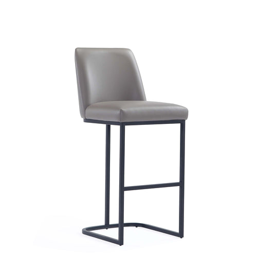 Serena Metal Upholstered Barstool in Taupe
