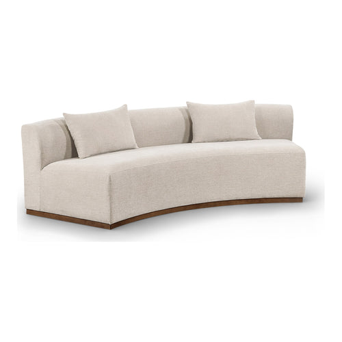Avanti 104" Chenille Fabric Upholstered Sofa in Beige