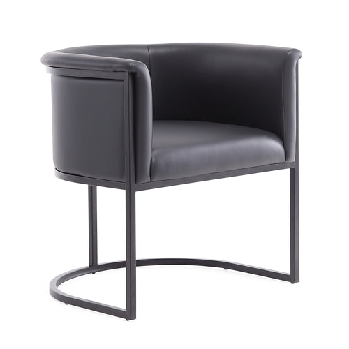 Cosmopolitan Vegan Leather Metal Dining Chair in Black