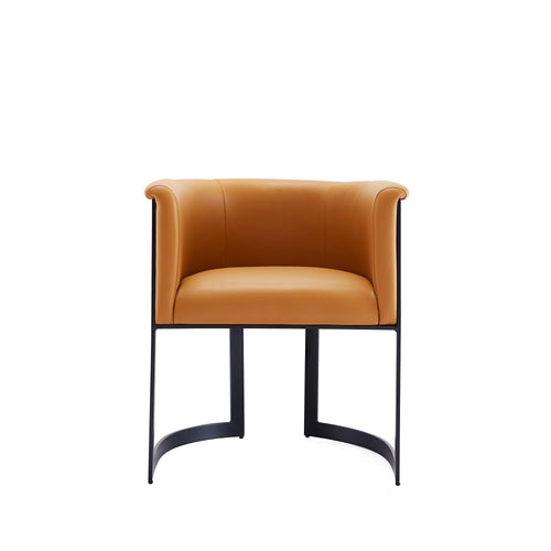 Corso Vegan Leather Metal Dining Chair in Camel