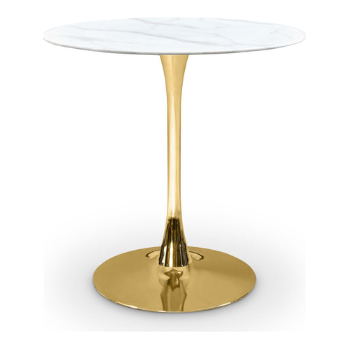 Holly Marble Veneer Top And Iron Base Counter Height Table (3 Boxes) in Gold