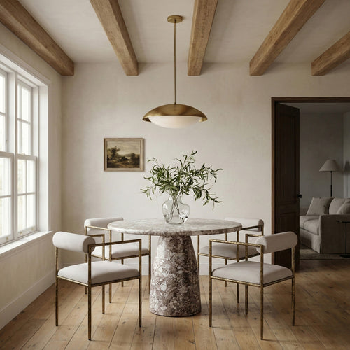 Axis Linen Textured Fabric Upholstered Dining Chair in Beige