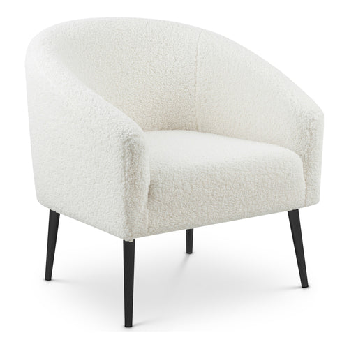 Barlow Faux Fur Upholstered Accent Chair in White