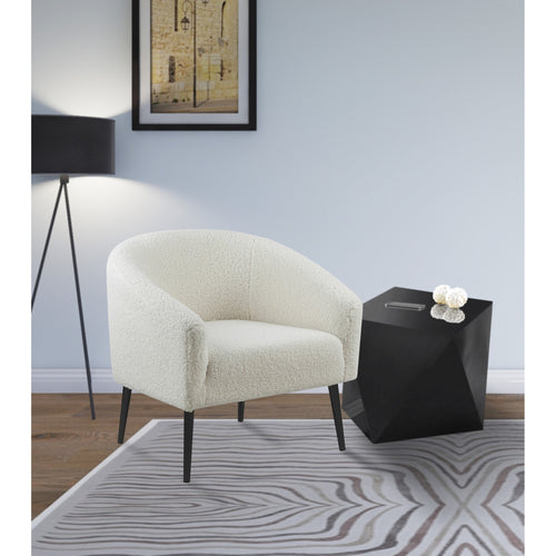 Barlow Faux Fur Upholstered Accent Chair in White