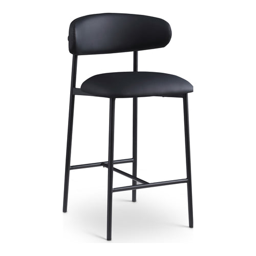 Lupita Vegan Leather Upholstered Counter Stool (996-C) in Black