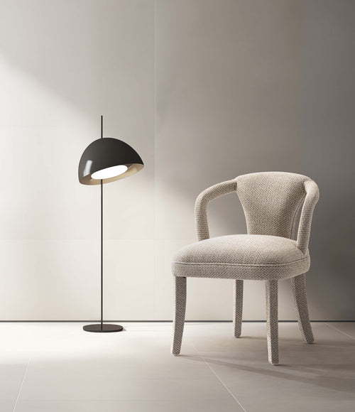 Palmer Tweed Upholstered Armchair in Gold Dust