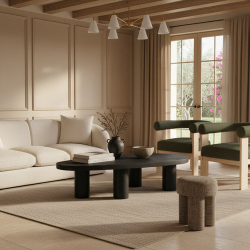Beekman Oak Wood Coffee Table in Black