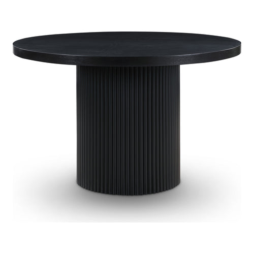 Belinda 48" Solid Wood and Oak Veneer Dining Table in Black