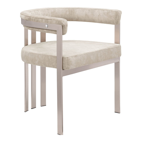 Marcello Stone Velvet Upholstered Dining Chair in Beige