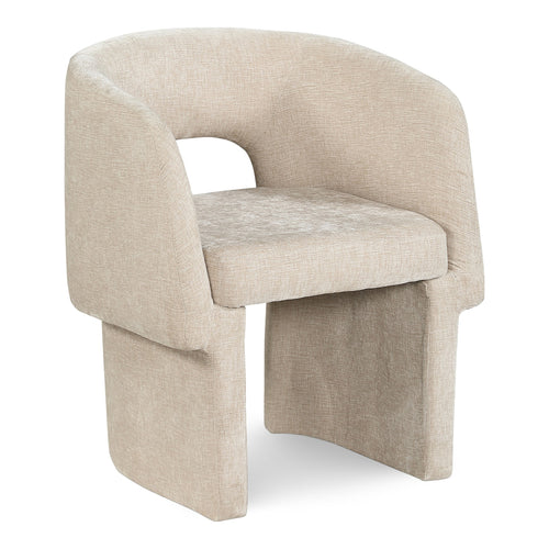 Emmet Chenille Fabric Upholstered Dining / Accent Chair in Beige