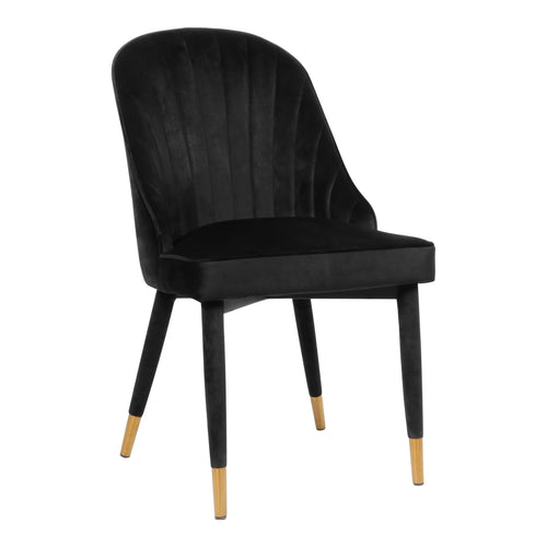 Belle Velvet Upholstered Dining Chair in Black