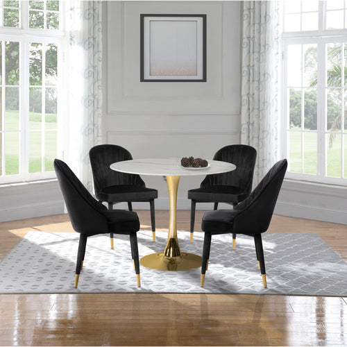 Belle Velvet Upholstered Dining Chair in Black