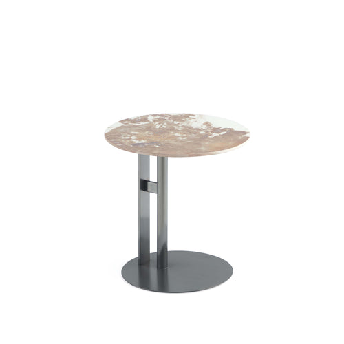 Alondra Sintered Stone Top End Table in Black