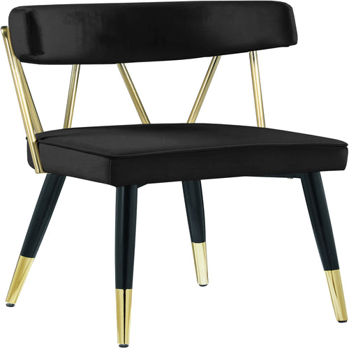 Rheingold Velvet Upholstered Dining Chair in Black