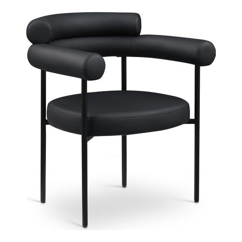 Blake Vegan Leather Upholstered Dining Chair in Black