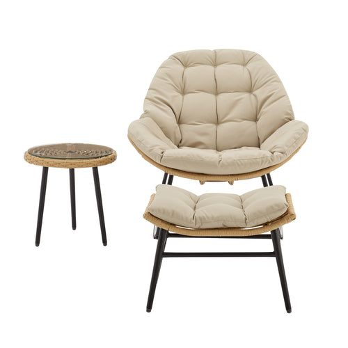 Benson 3-Piece Lounge Chair Set in Cream