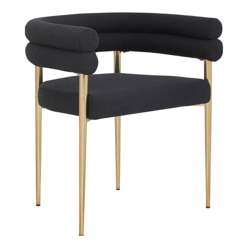 Brielle Boucle Fabric Upholstered Dining Chair in Black