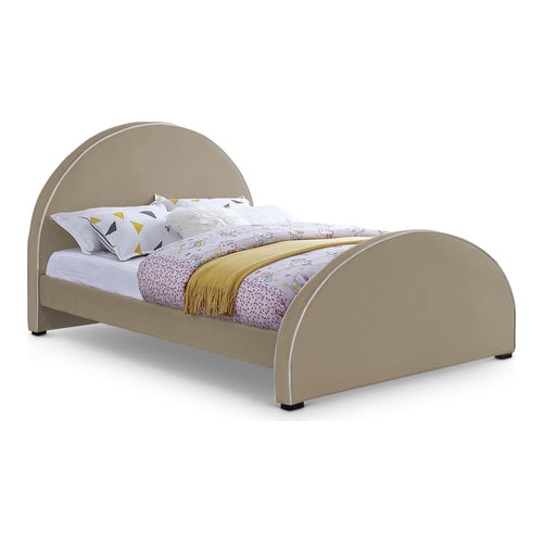 Brody Velvet Upholstered Queen Bed in Beige