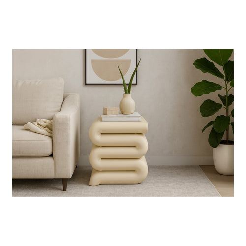 Roland Iron End Table in Beige
