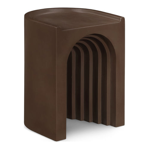 Avenda Concrete Indoor/Outdoor End Table in Brown