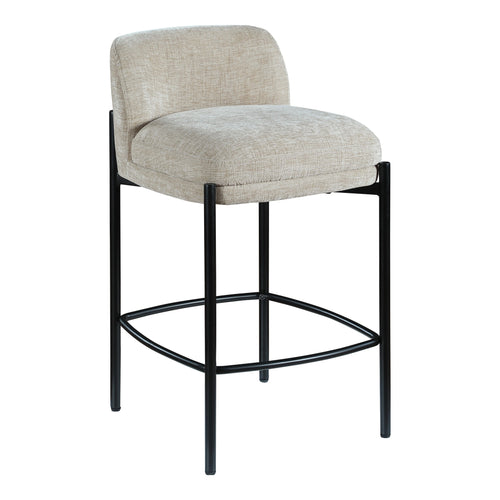 Burton Chenille Fabric Upholstered Counter Stool in Beige