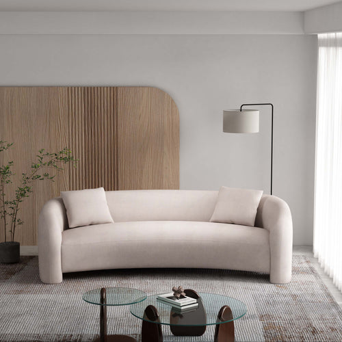 Sylvia 104" Tweed Sofa in Ivory
