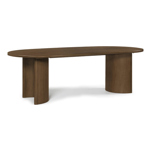 Caldra 94" Oak Veneer And Solid Wood Dining Table in Brown