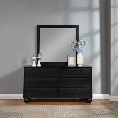 Kent Ash Wood Mirror in Black