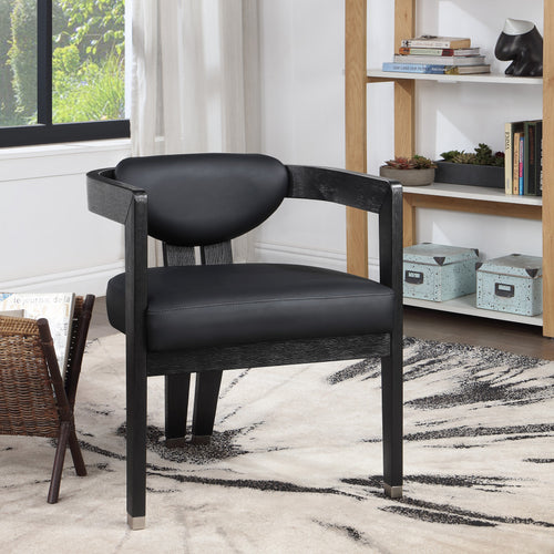 Carlyle Vegan Leather Upholstered Dining Chair in Black