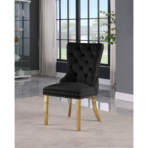 Carmen Velvet Upholstered Dining Chair in Black