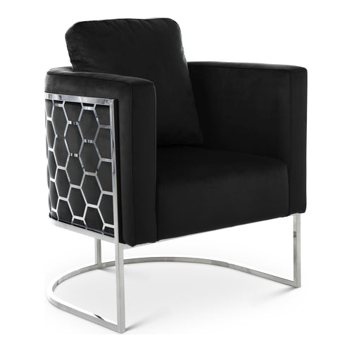 Casa Velvet Upholstered Chair in Black