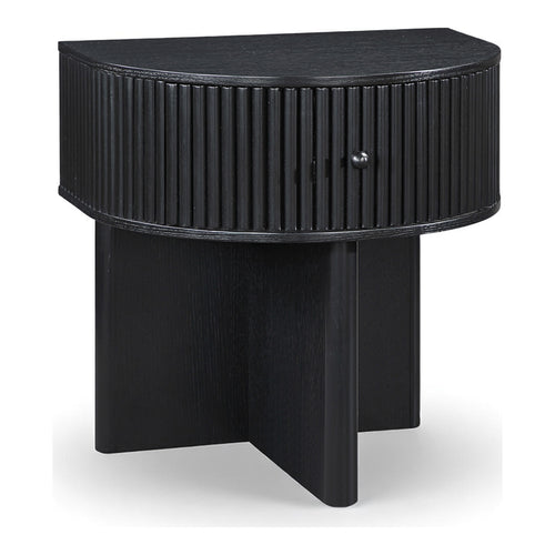 Cortland Acacia Veneer And Solid Wood Night Stand in Black