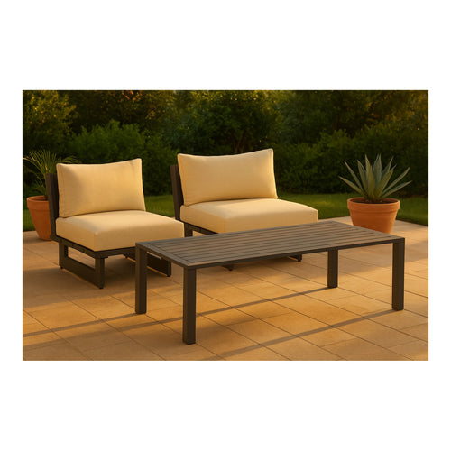 Maldives Aluminum Outdoor Patio Coffee Table (346-CT) in Grey