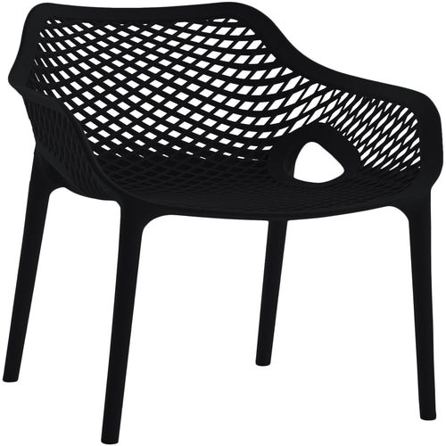 Mykonos Plastic Outdoor Patio Dining Chair (329-) in Black