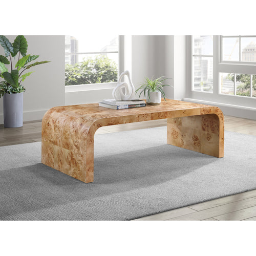 Cresthill Burl Wood Coffee Table in Natural