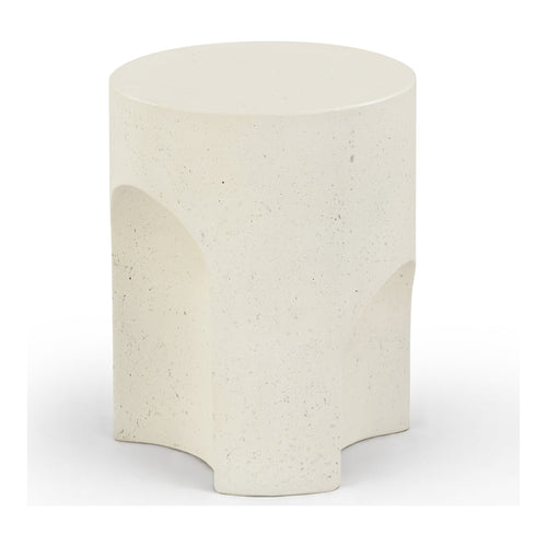 Olira Concrete And Fiberglass Indoor / Outdoor End Table in Cream