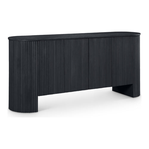 Belinda Beech Wood And Oak Veneer Sideboard / Buffet in Black