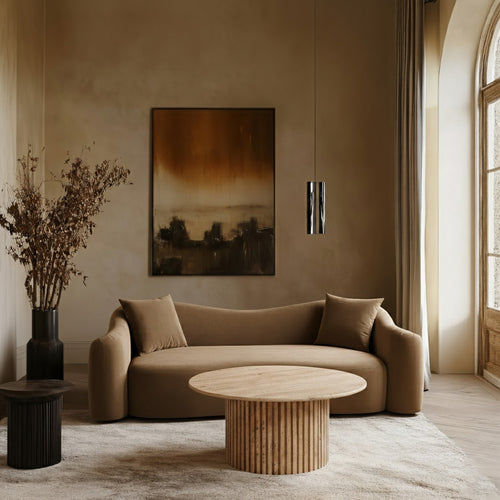 Destin 91" Velvet Upholstered Sofa in Beige