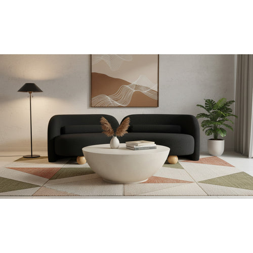 Daphne 89" Boucle Fabric Upholstered Sofa in Black